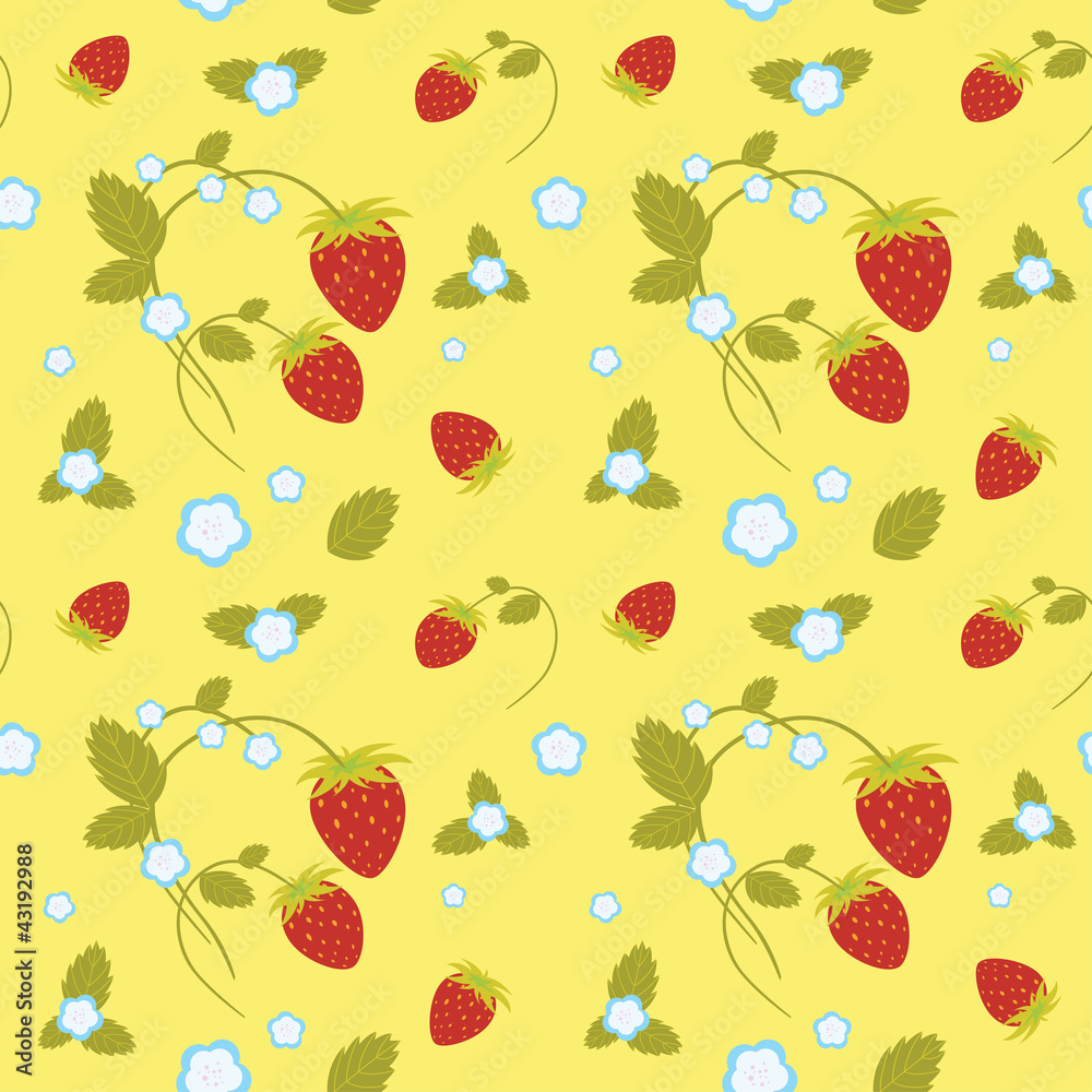 Strawberries Seamless Pattern