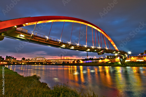 Fototapeta Naklejka Na Ścianę i Meble -  sunset with bridge