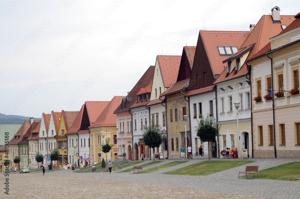 old houses in Market Square of Bardejov town