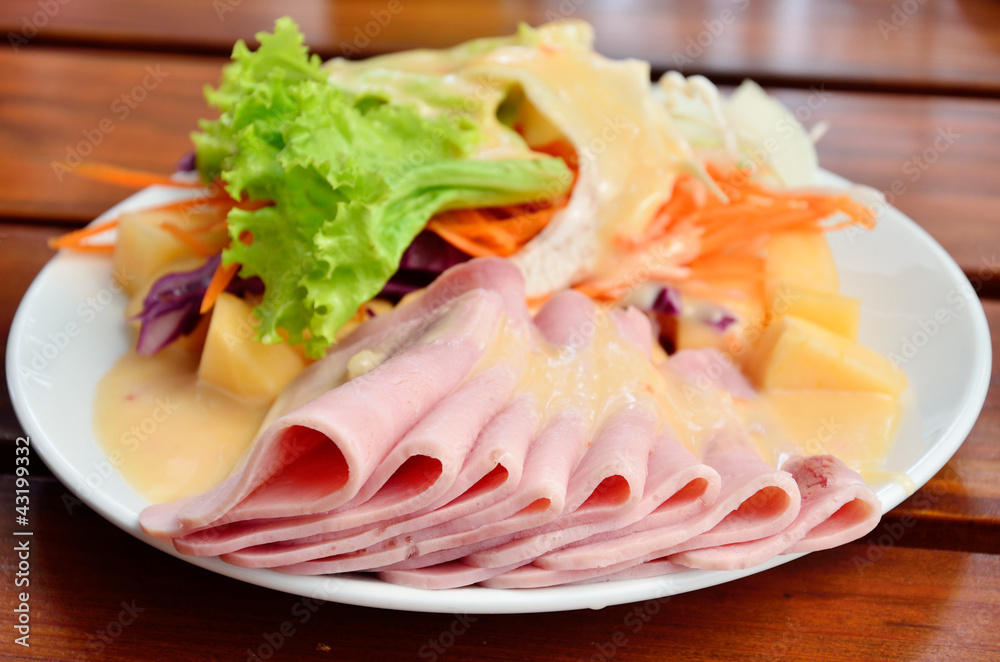 Ham and salad