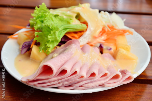 Ham and salad