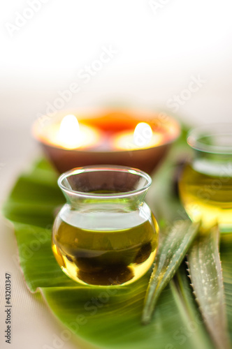 Bottles of essential oil