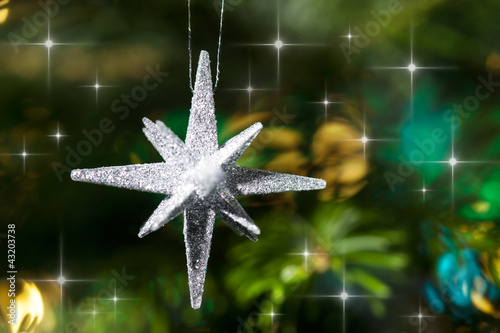 Decorative silver Star ornament