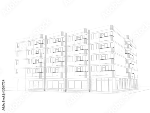 architectural wire-frame plan