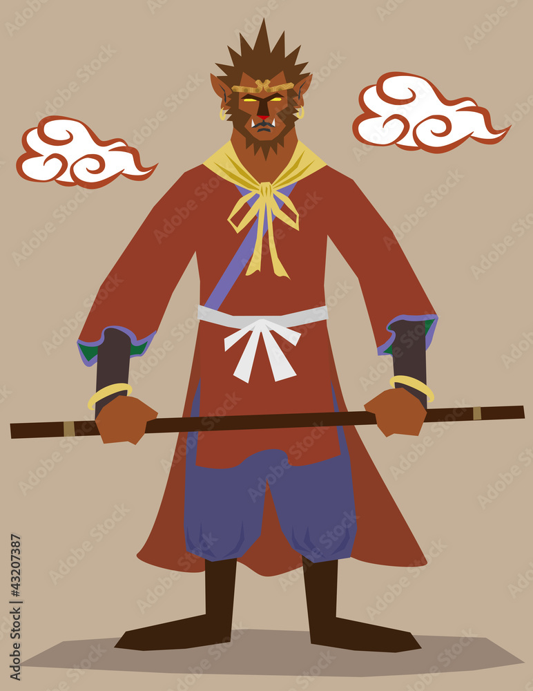 猿の妖怪 西遊記のキャラクター孫悟空 Stock Vector Adobe Stock