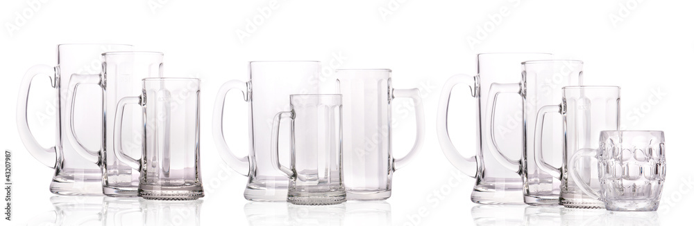 empty beer Glass series isolated empty beer Glass series isolated