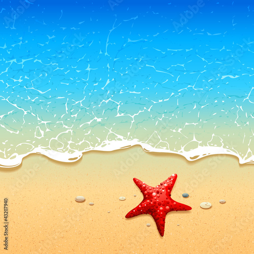 Paradise beach. Vector illustration.