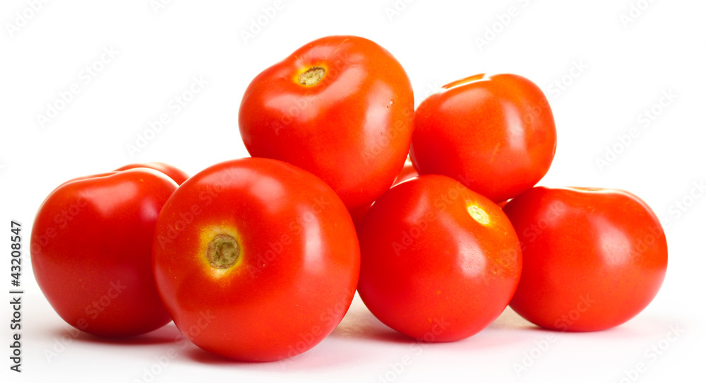 Ripe red tomatoes isolated on white Ripe red tomatoes isolated on white