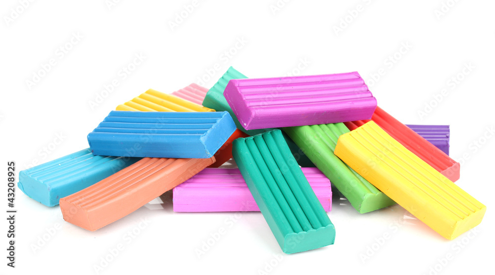Fototapeta premium Children bright plasticine isolated on white