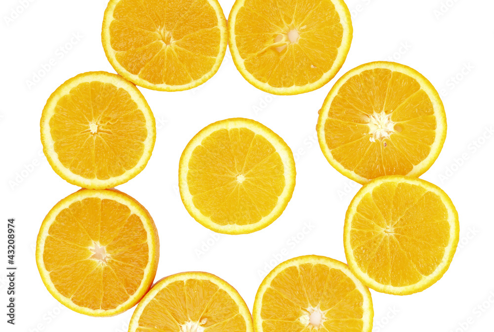 Oranges close up isolated on white Oranges close up isolated on white