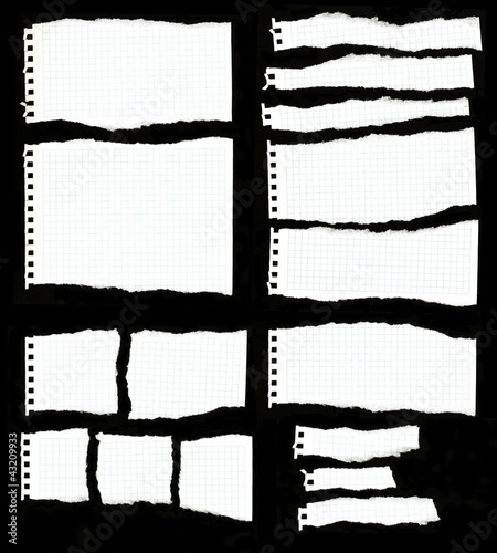 Papel rasgado, banner, bloc de notas