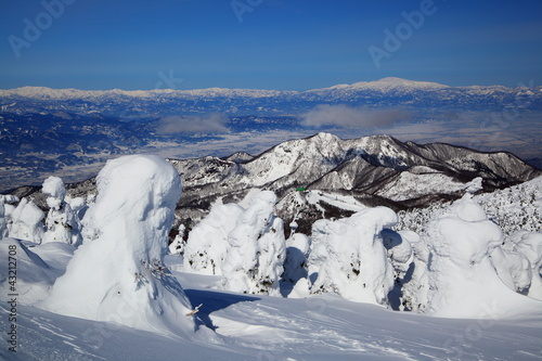 Soft rime and Mt. Gassan in Japan photo