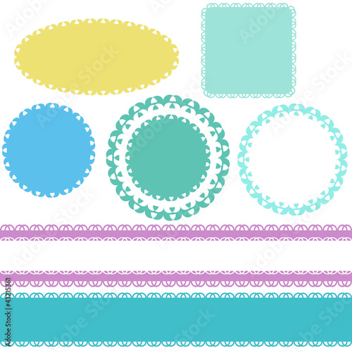 Seamless lace borders and labels