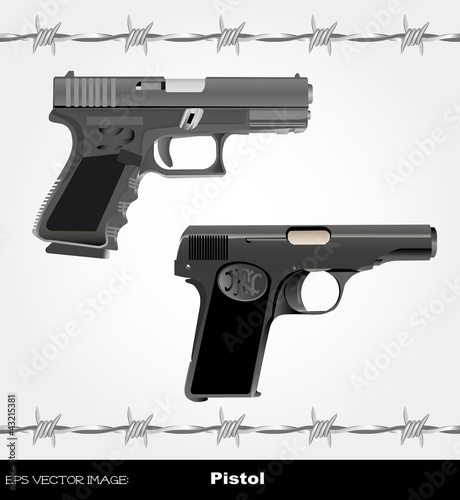 eps Vector image: Pistol & Barbed wire