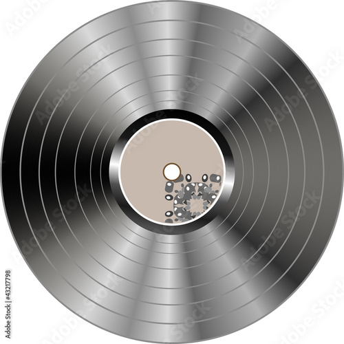 Black vinyl record lp album disc isolated on white