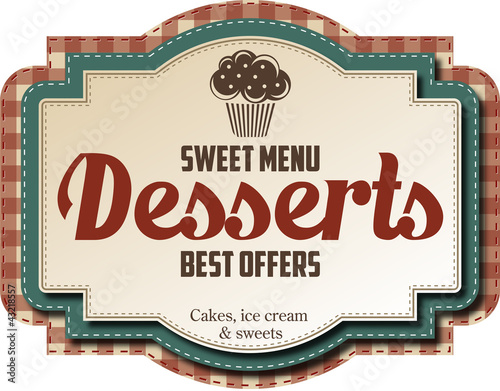 Desserts label