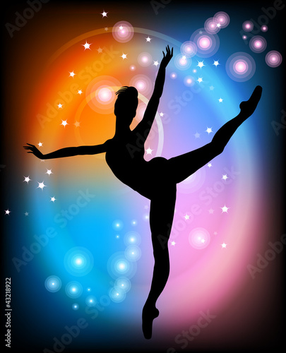 Ballerina su sfondo colorato