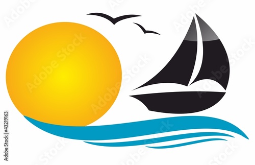 seascape - waves and boat