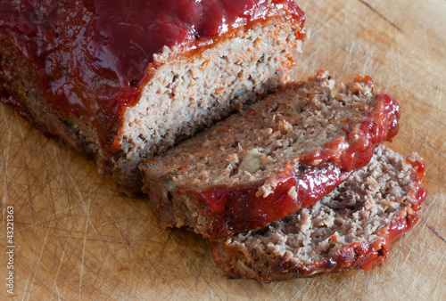 Meatloaf with ketchup