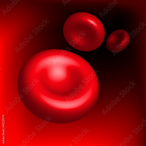 Red blood cells in  a vessel