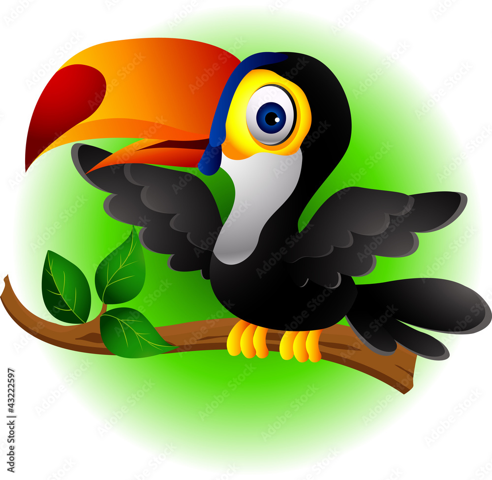 Fototapeta premium funny toucan bird cartoon