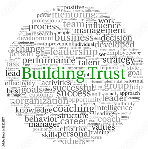 Building Trust concept in word tag cloud