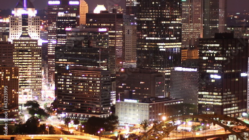 Wallpaper Mural Pittsburgh Skyline Time Lapse Night Torontodigital.ca
