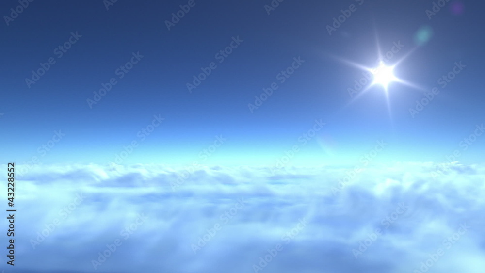 flight over clouds, loop-able 3d animation