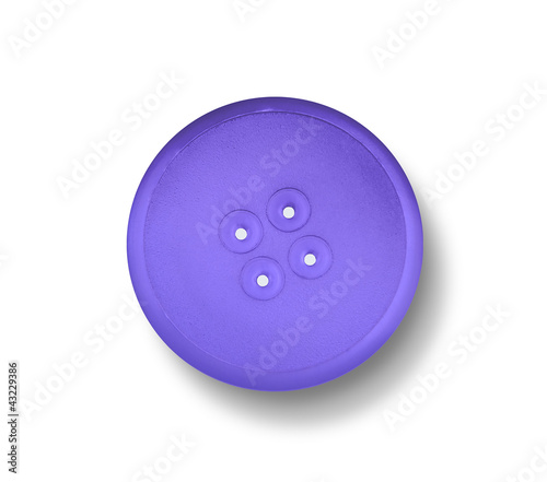 Blue button isolated on white with shadow.