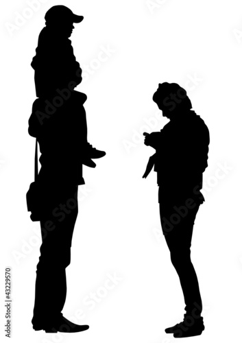 Family silhouette whit camera