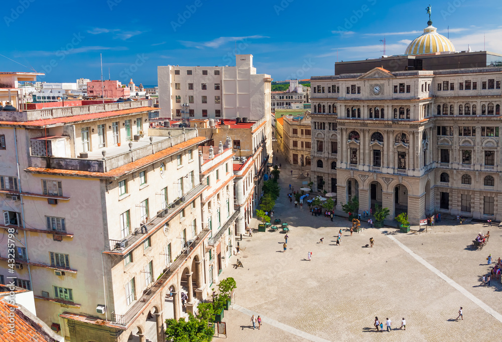 Colorful aerial view of Old Havana