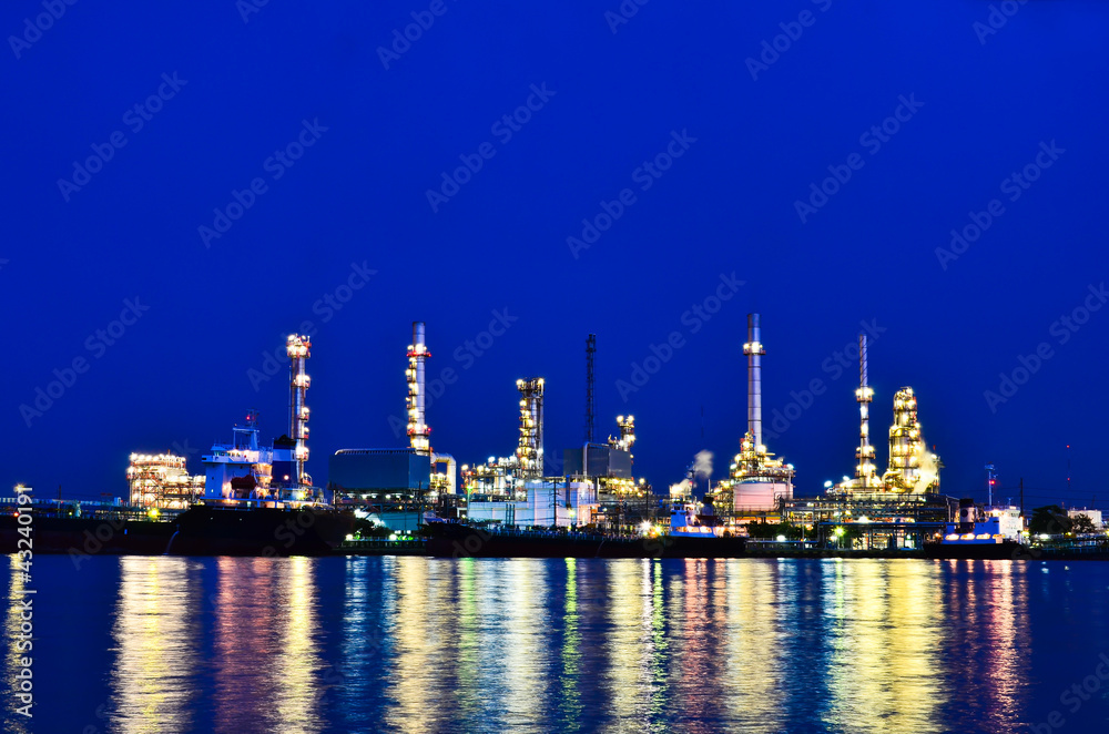 Oil Refinery at Twilight