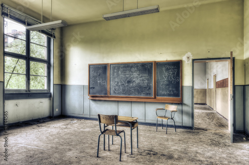 Abandoned classroom