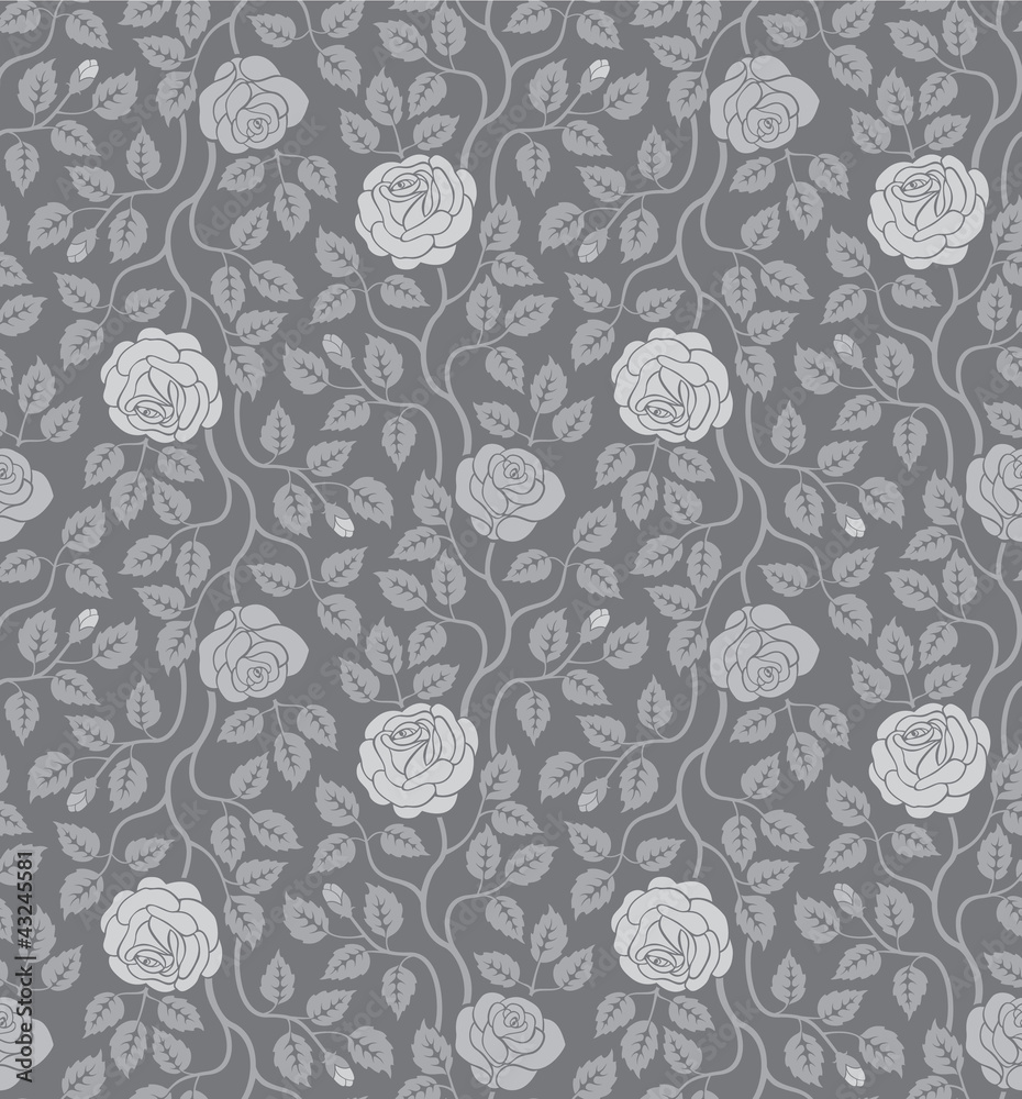 Seamless background with flowers and leaves Seamless background with flowers and leaves