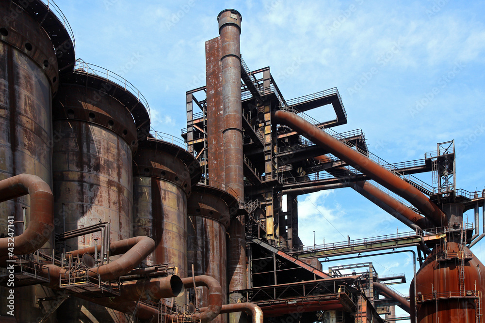 Fototapeta premium old close blast furnace under sky