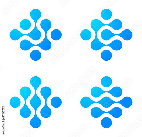 Logo Abstract. Molecule icon set. Engineering concept