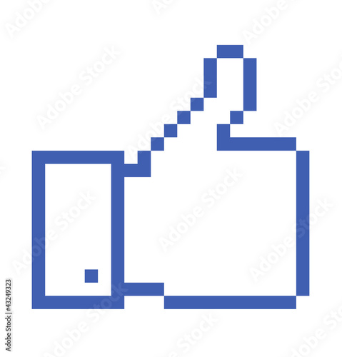 Pixelated Thumb Up, social media icon