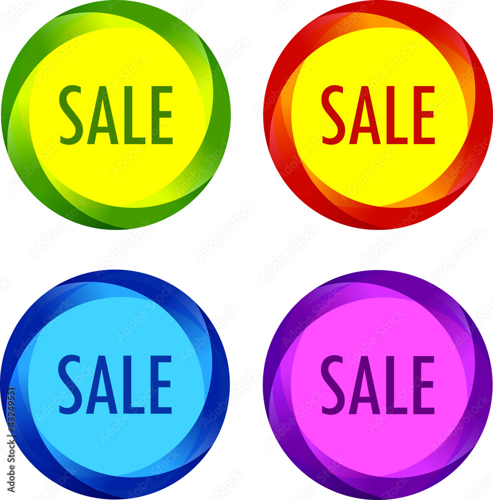 Set of unusual Sale labels, vector