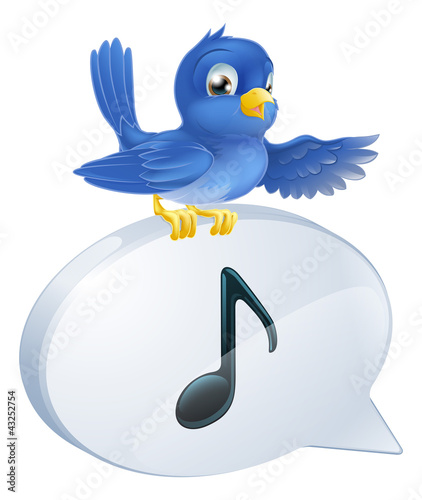 Bluebird musical note speec...