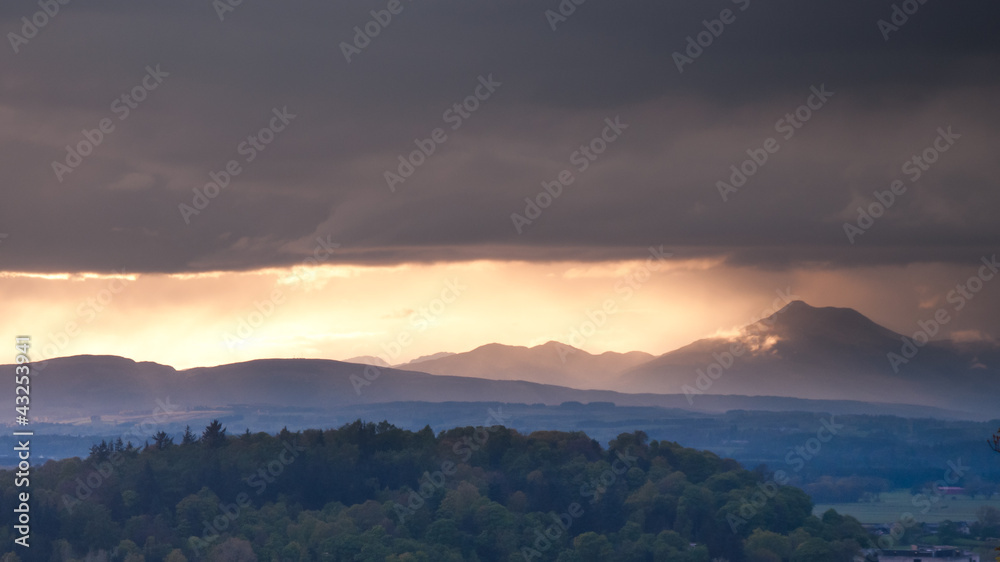 Scottish Highlands at sunset