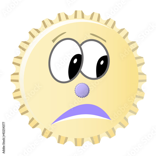 Ängstlicher schüchterner Kronkorken Smiley