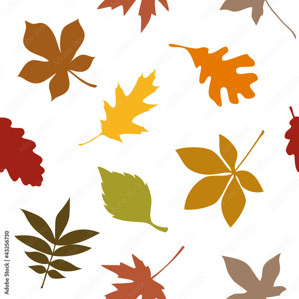 Leafs Seamless Pattern Autumn Colors