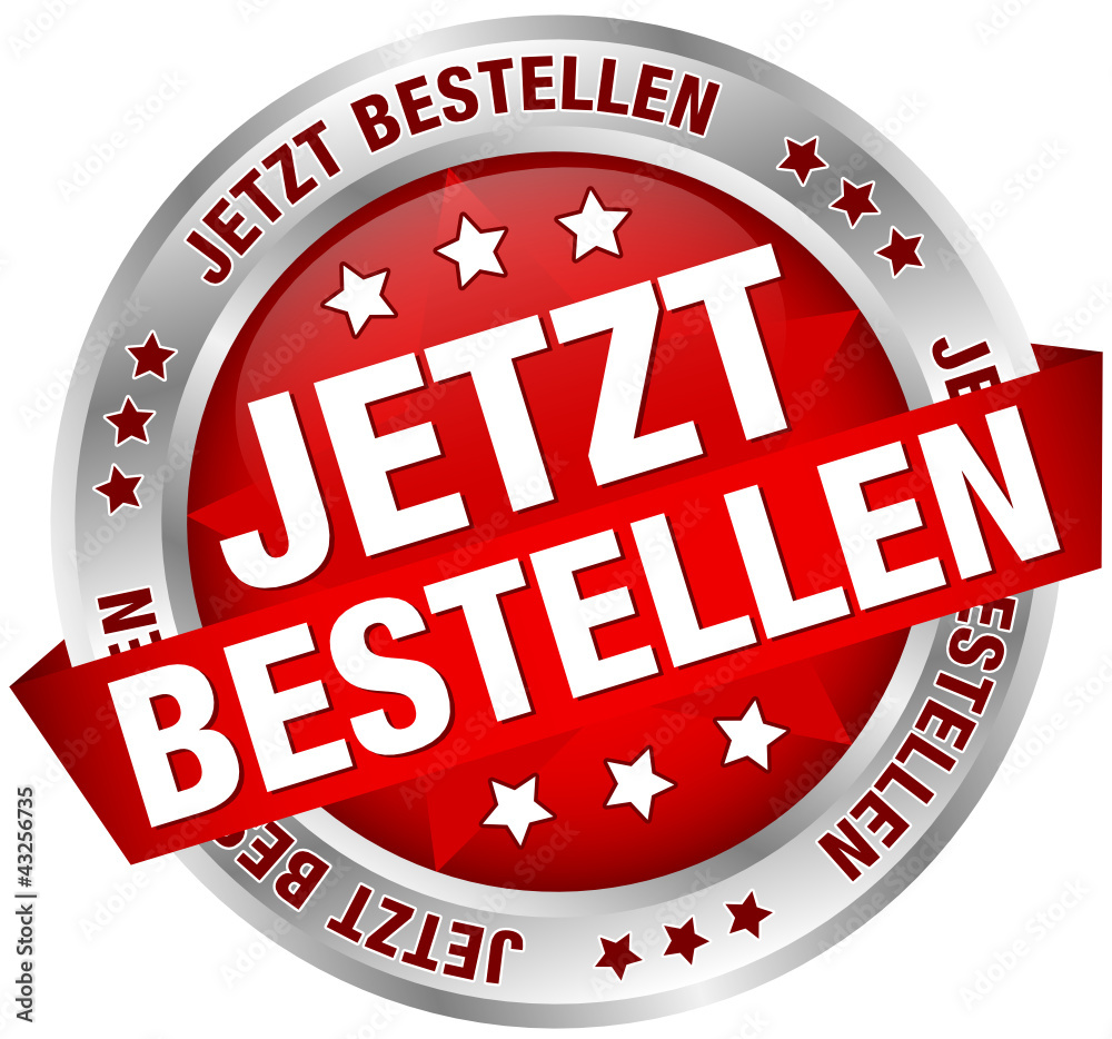 Button Banner "Jetzt bestellen" rot/silber Stock Vector | Adobe Stock