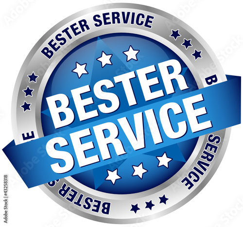 Button Banner "Bester Service" blau/silber