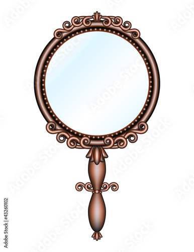 Antique retro hand-held mirror