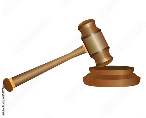 gavel on white background