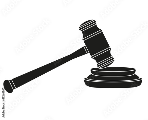 gavel on white background