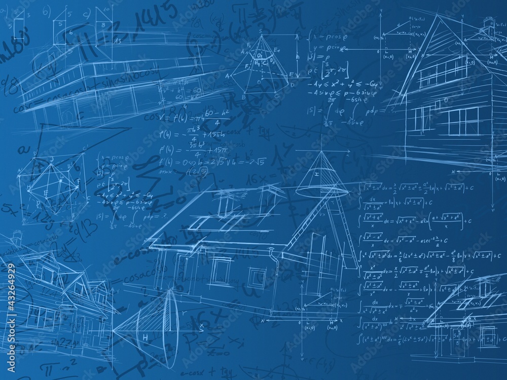 blue calculation notes, formulas and sketches blue calculation notes, formulas and sketches