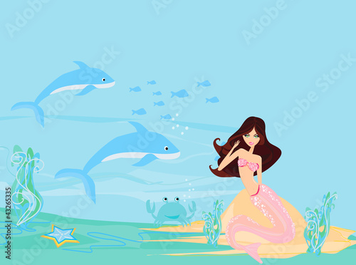 Illustration of a Beautiful mermaid