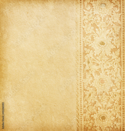 Old worn paper with oriental ornament.